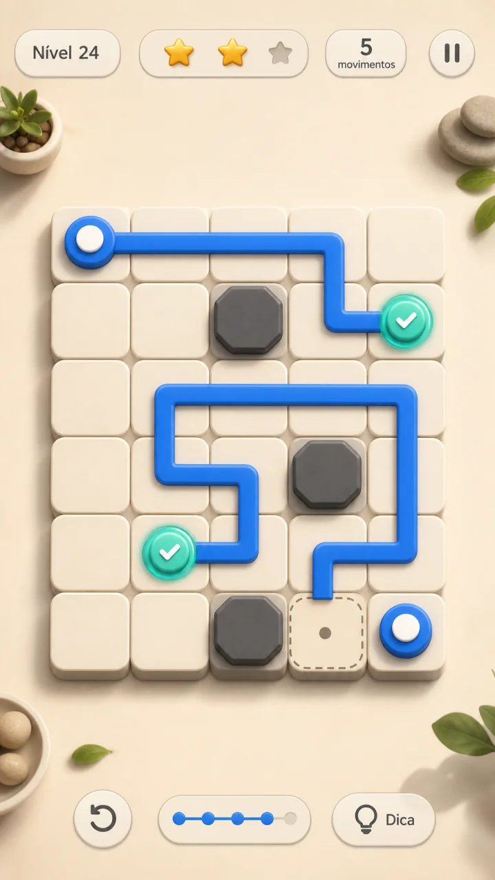Modelo visual de um jogo mobile de lógica e resolução de problemas